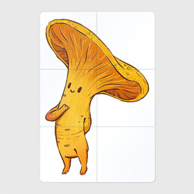 Магнитный плакат 2Х3 с принтом Лисичка в Петрозаводске, Полимерный материал с магнитным слоем | 6 деталей размером 9*9 см | арт | гриб | грибочек | грибы | лисичка | мило | милота | рисунок | рыжий гриб | свежие грибы | свежий гриб | свежий продукт