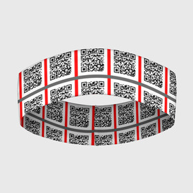 Повязка на голову 3D с принтом Почитай Игнатова QR в Петрозаводске,  |  | code | qr | square | квадраты | клетка | код | узор