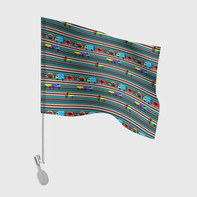 Флаг для автомобиля с принтом Детский полосатый узор  в Петрозаводске, 100% полиэстер | Размер: 30*21 см | детские угрушки | детский паттерн | малышам | мальчиковый | машинки | полосатый | разноцветные полосы
