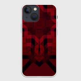 Чехол для iPhone 13 mini с принтом Темно красный геометрический в Петрозаводске,  |  | абстрактный | геометрические фигуры | креативный | модный | молодежный | популярный | современный | темно красный