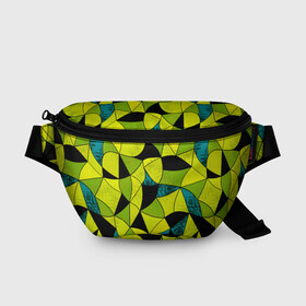 Поясная сумка 3D с принтом Гранжевый яркий зеленый  в Петрозаводске, 100% полиэстер | плотная ткань, ремень с регулируемой длиной, внутри несколько карманов для мелочей, основное отделение и карман с обратной стороны сумки застегиваются на молнию | абстрактный | гранжевая текстура | зеленый | летний | молодежный | современный | ярко желтый