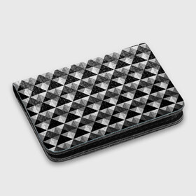 Картхолдер с принтом с принтом Современный геометрический  в Петрозаводске, натуральная матовая кожа | размер 7,3 х 10 см; кардхолдер имеет 4 кармана для карт; | абстрактный | геометрический фигуры | модный | полигональный | популярный | треугольники | черно белый