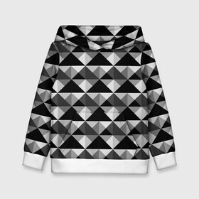 Детская толстовка 3D с принтом Современный геометрический  в Петрозаводске, 100% полиэстер | двухслойный капюшон со шнурком для регулировки, мягкие манжеты на рукавах и по низу толстовки, спереди карман-кенгуру с мягким внутренним слоем | абстрактный | геометрический фигуры | модный | полигональный | популярный | треугольники | черно белый