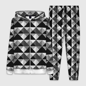 Женский костюм 3D с принтом Современный геометрический в Петрозаводске,  |  | абстрактный | геометрический фигуры | модный | полигональный | популярный | треугольники | черно белый