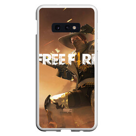 Чехол для Samsung S10E с принтом FREE FIRE в Петрозаводске, Силикон | Область печати: задняя сторона чехла, без боковых панелей | ff | free fire | game | gamer | games | garena | pro gamer | винтовка | гарена | гексагон | игра | кавбой | ковбой | текстура | фри фаер | фф | шляпа