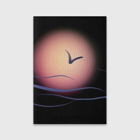 Обложка для паспорта матовая кожа с принтом Солнечный шар в Петрозаводске, натуральная матовая кожа | размер 19,3 х 13,7 см; прозрачные пластиковые крепления | sea | sun | закат | море | небо | птицы | солнце | чайки