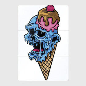 Магнитный плакат 2Х3 с принтом Horror ice cream в Петрозаводске, Полимерный материал с магнитным слоем | 6 деталей размером 9*9 см | fear | halloween | horror | hype | ice cream | jaw | skull | teeth | зубы | мороженое | пасть | ужас | хайп | хэллоуин | череп