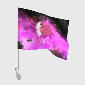 Флаг для автомобиля с принтом Аниме Девушка | Розовый Космос в Петрозаводске, 100% полиэстер | Размер: 30*21 см | anime | cloud | girl | japan | moon sky | pink | senpai | space | аниме | анимэ | девочка | девушка | космос | краска | кровь | луна | мульт | самурай | символ | тян | япония