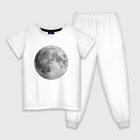 Детская пижама хлопок с принтом Полнолуние Лунная фаза  в Петрозаводске, 100% хлопок |  брюки и футболка прямого кроя, без карманов, на брюках мягкая резинка на поясе и по низу штанин
 | луна | луна круглая | лунная фаза | планета | полнолуние