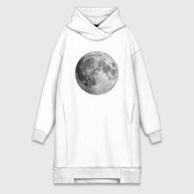 Платье-худи хлопок с принтом Полнолуние Лунная фаза  в Петрозаводске,  |  | луна | луна круглая | лунная фаза | планета | полнолуние