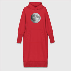 Платье удлиненное хлопок с принтом Полнолуние Лунная фаза в Петрозаводске,  |  | луна | луна круглая | лунная фаза | планета | полнолуние