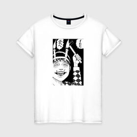 Женская футболка хлопок с принтом Соичи дзюндзи ито в Петрозаводске, 100% хлопок | прямой крой, круглый вырез горловины, длина до линии бедер, слегка спущенное плечо | аниме | дзюндзи ито | манга | соити | соичи