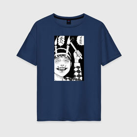Женская футболка хлопок Oversize с принтом Соичи дзюндзи ито в Петрозаводске, 100% хлопок | свободный крой, круглый ворот, спущенный рукав, длина до линии бедер
 | Тематика изображения на принте: аниме | дзюндзи ито | манга | соити | соичи