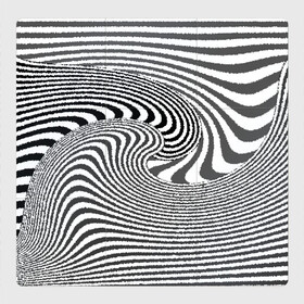 Магнитный плакат 3Х3 с принтом Черно белый мозаичный узор в Петрозаводске, Полимерный материал с магнитным слоем | 9 деталей размером 9*9 см | Тематика изображения на принте: волна | мозаика | мозаичная картина | серый | узор | черно белый | черный и белый