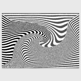 Поздравительная открытка с принтом Черно белый мозаичный узор в Петрозаводске, 100% бумага | плотность бумаги 280 г/м2, матовая, на обратной стороне линовка и место для марки
 | Тематика изображения на принте: волна | мозаика | мозаичная картина | серый | узор | черно белый | черный и белый