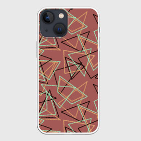 Чехол для iPhone 13 mini с принтом Террактовый геометрический в Петрозаводске,  |  | абстрактный | геометрические фигуры | геометрический узор | молодежный | современный | терракотовый