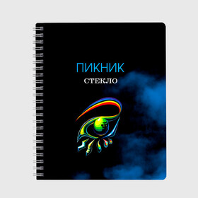 Тетрадь с принтом Пикник СТЕКЛО в Петрозаводске, 100% бумага | 48 листов, плотность листов — 60 г/м2, плотность картонной обложки — 250 г/м2. Листы скреплены сбоку удобной пружинной спиралью. Уголки страниц и обложки скругленные. Цвет линий — светло-серый
 | edmund shklyarsky | picnic | rock and roll | rock band | russian | альбом | арт | блюз | джаз | инди | леонид кирнос | марат корчемный | новая волна | пикник | рок группа | рок н ролл | российская | русский | станислав шклярский