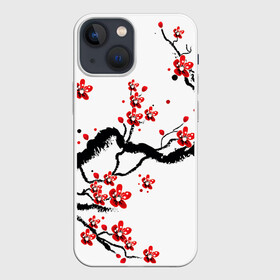 Чехол для iPhone 13 mini с принтом САКУРА ЦВЕТЁТ И БЛАГАУХАЕТ в Петрозаводске,  |  | ветвь | дерево | сакура | цветы | япония