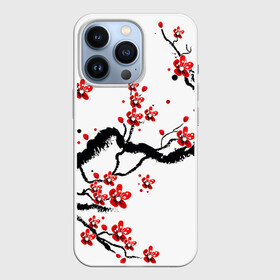 Чехол для iPhone 13 Pro с принтом САКУРА ЦВЕТЁТ И БЛАГАУХАЕТ в Петрозаводске,  |  | Тематика изображения на принте: ветвь | дерево | сакура | цветы | япония