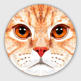 Коврик для мышки круглый с принтом Мур Мяу в Петрозаводске, резина и полиэстер | круглая форма, изображение наносится на всю лицевую часть | cat | kitty | pussycat | киса | кот | кошечка | кошка