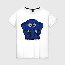 Женская футболка хлопок с принтом Слонище в Петрозаводске, 100% хлопок | прямой крой, круглый вырез горловины, длина до линии бедер, слегка спущенное плечо | animal | elephant | животное | слон | слониха