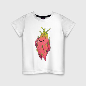 Детская футболка хлопок с принтом Драконья ягода в Петрозаводске, 100% хлопок | круглый вырез горловины, полуприлегающий силуэт, длина до линии бедер | арт | дракон | драконий фрукт | драконья ягода | мило | милота | рисунок | свежие фрукты | свежий продукт | свежий фрукт | таиланд | тропики | тропическая ягода | фрукт | фрукты