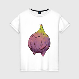 Женская футболка хлопок с принтом Инжир в Петрозаводске, 100% хлопок | прямой крой, круглый вырез горловины, длина до линии бедер, слегка спущенное плечо | арт | инжир | мило | милота | рисунок | свежие фрукты | свежий продукт | свежий фрукт | фрукт | фрукты