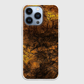 Чехол для iPhone 13 Pro с принтом Абстрактный узор текстура в Петрозаводске,  |  | каменный узор | камень | коричневый | маскировочный | милитари | мраморный | темный оранжевый | черный и оранжевый