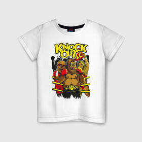 Детская футболка хлопок с принтом Горилла боксёр в Петрозаводске, 100% хлопок | круглый вырез горловины, полуприлегающий силуэт, длина до линии бедер | бокс | горилла | пояс | ринг | уличный стиль