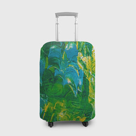 Чехол для чемодана 3D с принтом Я вижу в Петрозаводске, 86% полиэфир, 14% спандекс | двустороннее нанесение принта, прорези для ручек и колес | абстрактный лес | абстракция | гуашь | зеленое море | зелень | краски | лес | мазки | художества | художник | я вижу