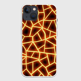 Чехол для iPhone 13 с принтом Огненная геометрия в Петрозаводске,  |  | 3д | abstract | fire | flame | geometry stripes | neon | polygonal | абстрактная геометрия | геометрические фигуры | линии | мозаика | неон | огонь | орнамент | пламя | полигон | полосы | светящиеся | текстура | треугольники