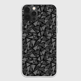Чехол для iPhone 12 Pro с принтом Геометрический серый узор  в Петрозаводске, силикон | область печати: задняя сторона чехла, без боковых панелей | абстрактный | геометрический | мозаика | серый | современный | темный серый | черно белый