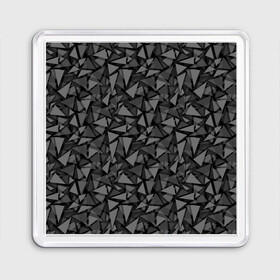 Магнит 55*55 с принтом Геометрический серый узор  в Петрозаводске, Пластик | Размер: 65*65 мм; Размер печати: 55*55 мм | абстрактный | геометрический | мозаика | серый | современный | темный серый | черно белый