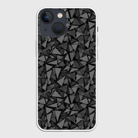 Чехол для iPhone 13 mini с принтом Геометрический серый узор в Петрозаводске,  |  | абстрактный | геометрический | мозаика | серый | современный | темный серый | черно белый