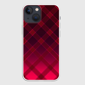 Чехол для iPhone 13 mini с принтом Геометрический абстрактный узо в Петрозаводске,  |  | абстрактный | геометрический | градиентный | клетчатый | красный | красный в клетку | плед | темный красный