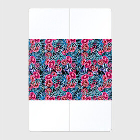 Магнитный плакат 2Х3 с принтом Тропические цветы  в Петрозаводске, Полимерный материал с магнитным слоем | 6 деталей размером 9*9 см | летний | розовый | синий | тропический узор | цветочный узор | цветы | экзотические цветы