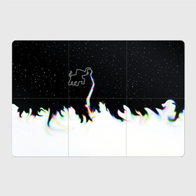 Магнитный плакат 3Х2 с принтом Затерянный в космосе в Петрозаводске, Полимерный материал с магнитным слоем | 6 деталей размером 9*9 см | звезды слон пламя потерянный забытый радуга хобот огонь