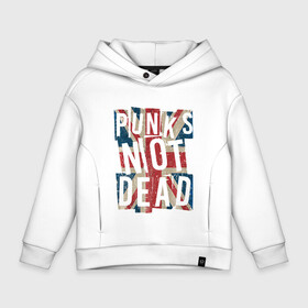 Детское худи Oversize хлопок с принтом Punks not dead в Петрозаводске, френч-терри — 70% хлопок, 30% полиэстер. Мягкий теплый начес внутри —100% хлопок | боковые карманы, эластичные манжеты и нижняя кромка, капюшон на магнитной кнопке | Тематика изображения на принте: alternative | music | punk | punks not dead | rock | альтернатива | музыка | панк | панки не умерают | панкс нот дэд | рок