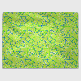 Плед 3D с принтом Абстрактный неоновый зеленый в Петрозаводске, 100% полиэстер | закругленные углы, все края обработаны. Ткань не мнется и не растягивается | абстрактный | геометрический | детский | зеленый | летний | неоновый | ретро | треугольники
