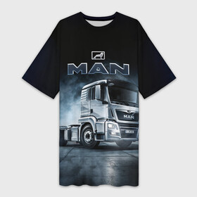 Платье-футболка 3D с принтом Man фура в Петрозаводске,  |  | man | man truck | man грузовик | truck | trucks | грузовик | грузовики | дальнобои | дальнобой | дальнобойщик | мен | мен грузовик | фура | фуры