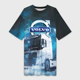 Платье-футболка 3D с принтом Volvo truck в Петрозаводске,  |  | truck | trucks | volvo | volvo truck | volvo грузовик | вольво | вольво грузовик | грузовик | грузовики | дальнобои | дальнобой | дальнобойщик | фура | фуры