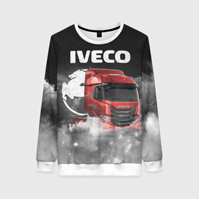 Женский свитшот 3D с принтом Iveco truck в Петрозаводске, 100% полиэстер с мягким внутренним слоем | круглый вырез горловины, мягкая резинка на манжетах и поясе, свободная посадка по фигуре | iveco | iveco truck | iveco грузовик | truck | trucks | грузовик | грузовики | дальнобои | дальнобой | дальнобойщик | ивеко | ивеко грузовик | фура | фуры