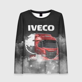 Женский лонгслив 3D с принтом Iveco truck в Петрозаводске, 100% полиэстер | длинные рукава, круглый вырез горловины, полуприлегающий силуэт | iveco | iveco truck | iveco грузовик | truck | trucks | грузовик | грузовики | дальнобои | дальнобой | дальнобойщик | ивеко | ивеко грузовик | фура | фуры