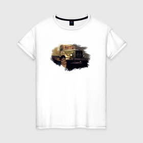 Женская футболка хлопок с принтом Truck art в Петрозаводске, 100% хлопок | прямой крой, круглый вырез горловины, длина до линии бедер, слегка спущенное плечо | truck | trucks | грузовик | грузовики | дальнобои | дальнобой | дальнобойщик | фура | фуры