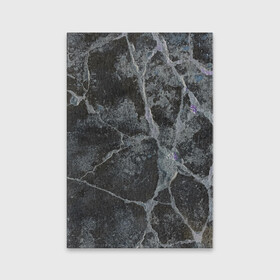 Обложка для паспорта матовая кожа с принтом Лунный камень в Петрозаводске, натуральная матовая кожа | размер 19,3 х 13,7 см; прозрачные пластиковые крепления | art | бетон | булыжник | луна | текстура | трещина