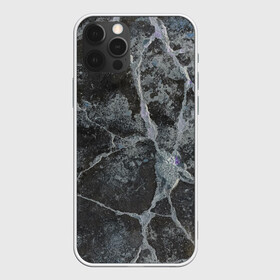 Чехол для iPhone 12 Pro с принтом Лунный камень в Петрозаводске, силикон | область печати: задняя сторона чехла, без боковых панелей | art | бетон | булыжник | луна | текстура | трещина
