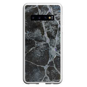 Чехол для Samsung Galaxy S10 с принтом Лунный камень в Петрозаводске, Силикон | Область печати: задняя сторона чехла, без боковых панелей | art | бетон | булыжник | луна | текстура | трещина