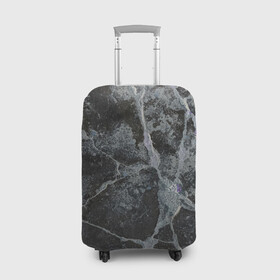 Чехол для чемодана 3D с принтом Лунный камень в Петрозаводске, 86% полиэфир, 14% спандекс | двустороннее нанесение принта, прорези для ручек и колес | Тематика изображения на принте: art | бетон | булыжник | луна | текстура | трещина