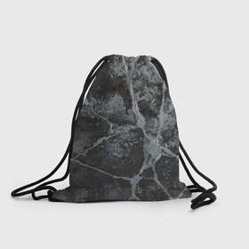 Рюкзак-мешок 3D с принтом Лунный камень в Петрозаводске, 100% полиэстер | плотность ткани — 200 г/м2, размер — 35 х 45 см; лямки — толстые шнурки, застежка на шнуровке, без карманов и подкладки | art | бетон | булыжник | луна | текстура | трещина