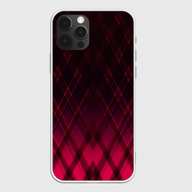 Чехол для iPhone 12 Pro Max с принтом Геометрический градиентный фон в Петрозаводске, Силикон |  | абстрактный | вишневый | геометрический | градиентный | клетка | красный | модный | плед | современный